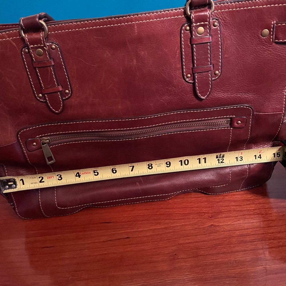 Fossil chocolate brown leather tote - Picture 14 of 16